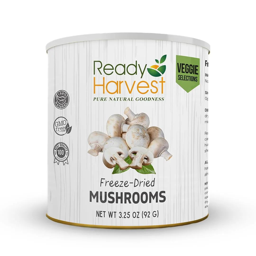 Ready Harvest Freeze-Dried Mushroom for Emergency Food Supply